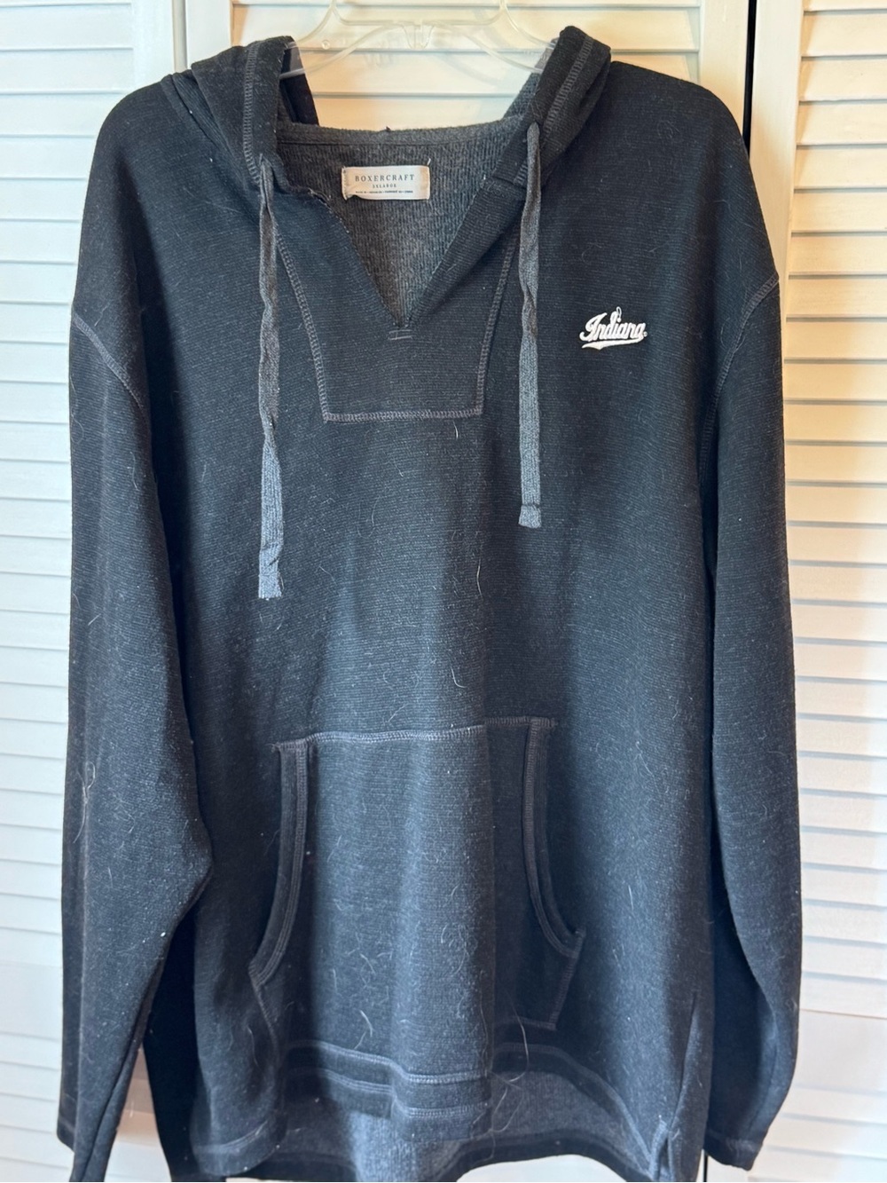 boxercraft Black Men's Pullover Hoodie with Indiana Script